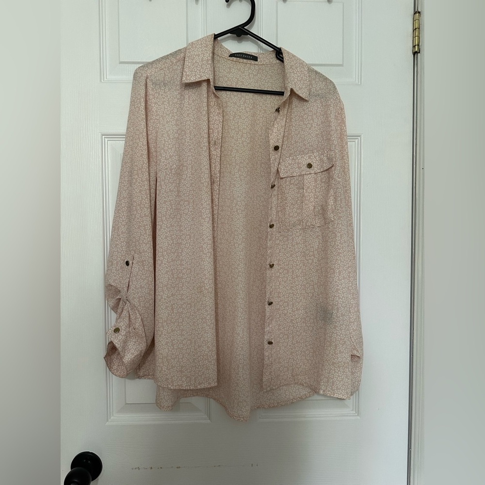 Suzy Shier Beige Long Sleeve Top